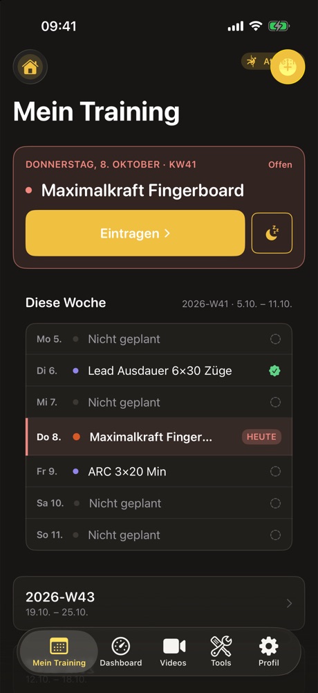 Herkulis auf dem iPhone: die heutige Einheit mit Eintragen-Knopf