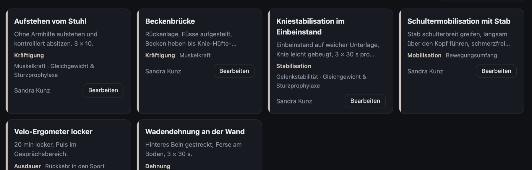 Übungskatalog der Praxis